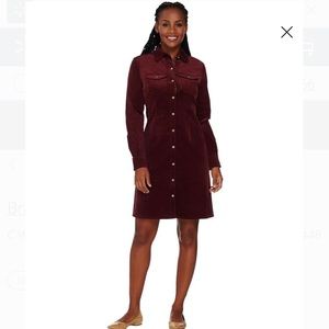 C. Wonder burgundy corduroy dress